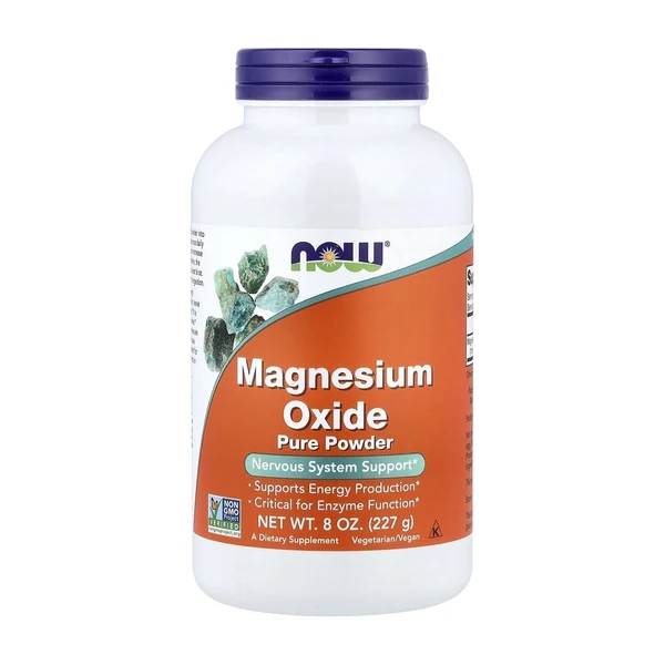 Магний (Чистый порошок оксида магния) Now Magnesium Oxide, 8 унций (227 г)