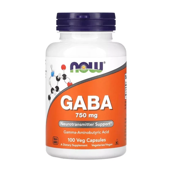 Габа с витамином B6 NOW GABA (750mg) with B-6, 100 капс