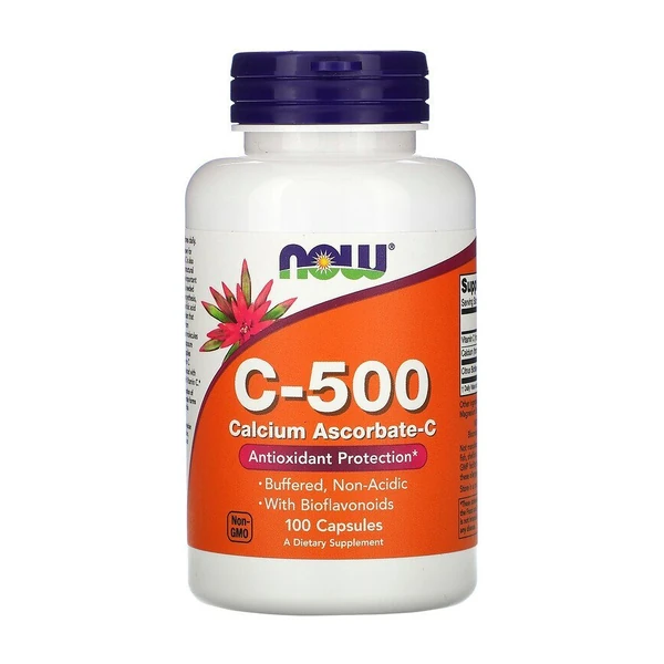 Буферизированный витамин C NOW Foods Vitamin C-500 Ascorbate, 100 растительных капсул