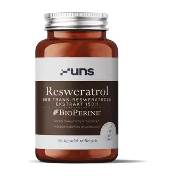 Ресвератрол + БиоПерин UNS PL RESWERATROL + BioPerine (60 vege caps) – антиоксидант и защита клеток