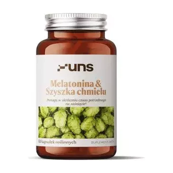 Комплекс для сна UNS Melatonina &amp; Szyszka chmielu (Hops), 60 растительных капсул