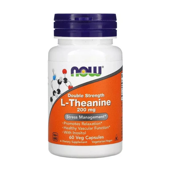 L-Теанин Now L-Theanine 200 мг 60 вег капс