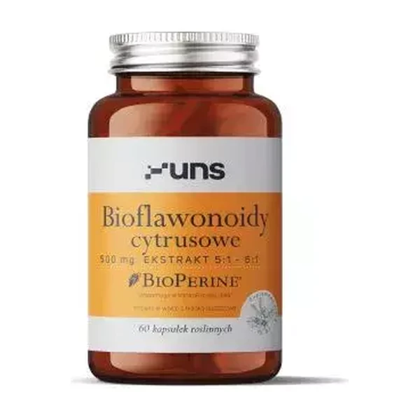 Цитрусовые Флавоноиды UNS Bioflawonoidy cytrusowe + BioPerine 60 vege caps – для сосудов и иммунитета