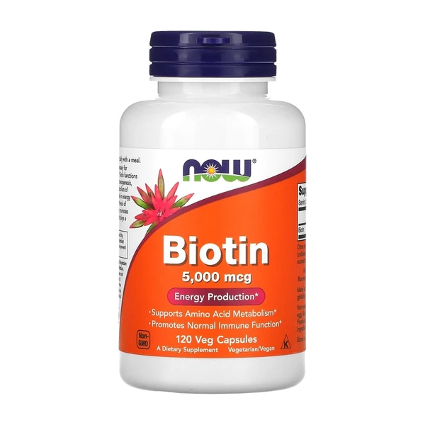 Биотин 5000 Now Biotin 5000 мг, 120 kap