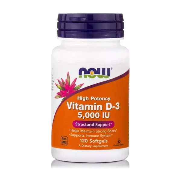Витамин D3 5000 NOW Vitamin D3, 120 капс