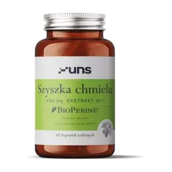 Экстракт шишек хмеля UNS Hops (Szyszka chmielu) + Bioperine, 60 растительных капсул