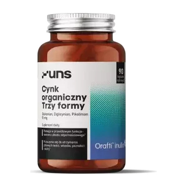 Цинк органический три формы UNS (Zinc) Cynk organiczny Trzy formy, 90 растительных капсул