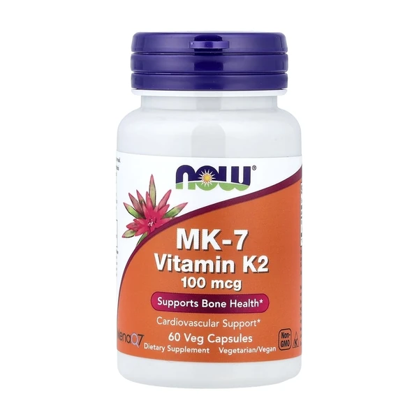 Витамин K-2 (MK-7) NOW Foods Vitamin K-2 100 мкг, 60 растительных капсул