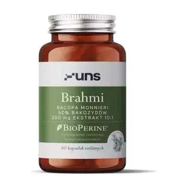 Brahmi UNS (Bacopa monnieri) + BioPerine – добавка для памяти и концентрации (60 caps. vege)