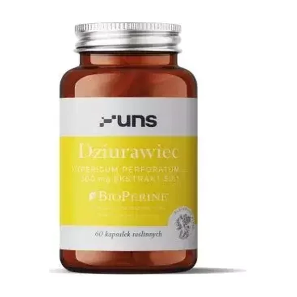 Экстракт зверобоя UNS St. John's Wort (Dziurawiec) + Bioperine, 60 растительных капсул